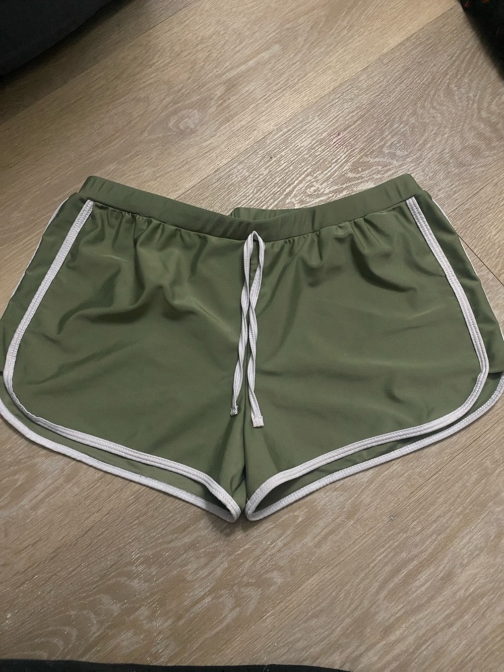 Women’s Olive Green Drawstring Athletic Shorts